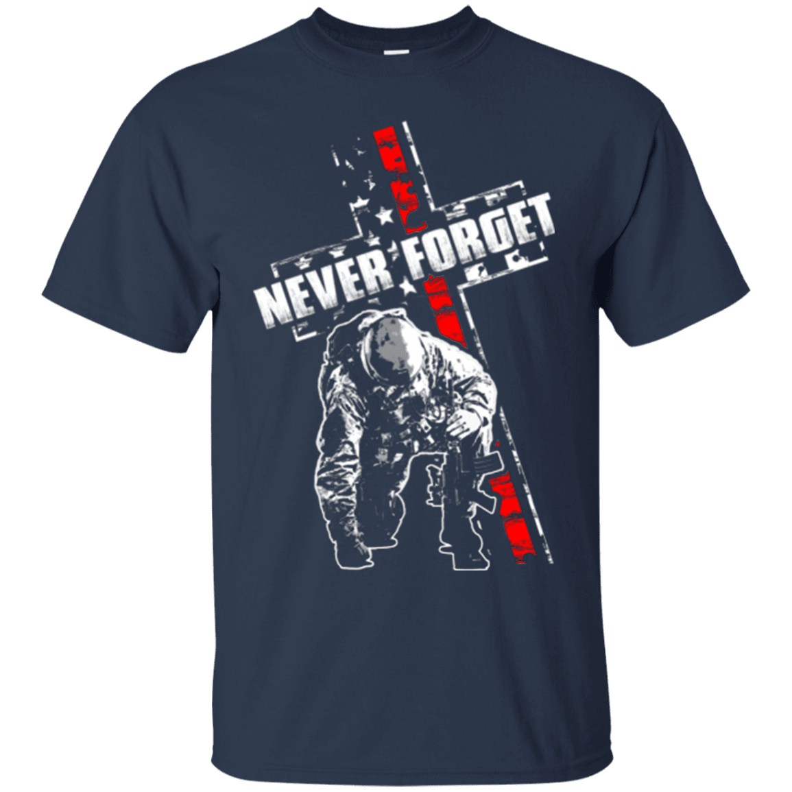 Military T-Shirt "NEVER FORGET VETERAN"-TShirt-General-Veterans Nation
