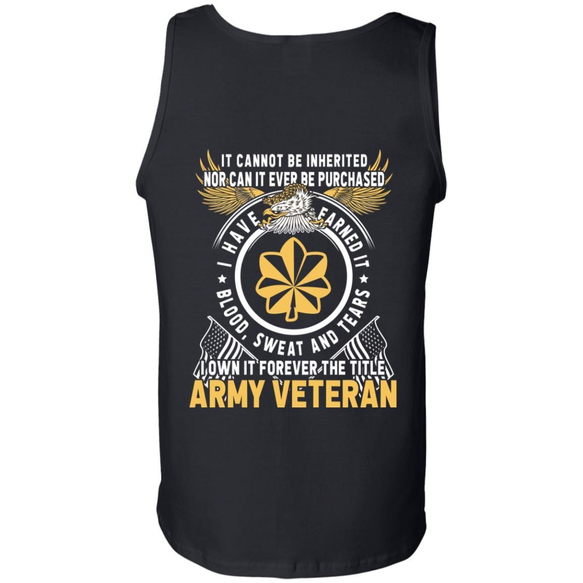 US Army O-4 Major O4 MAJ Field Officer Ranks T-Shirt For Men On Back-TShirt-Army-Veterans Nation