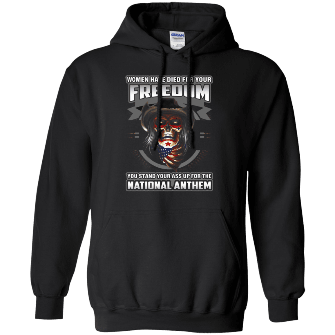 Military T-Shirt "Women Have Died For Your Freedom Stand Up For The National Anthem"-TShirt-General-Veterans Nation