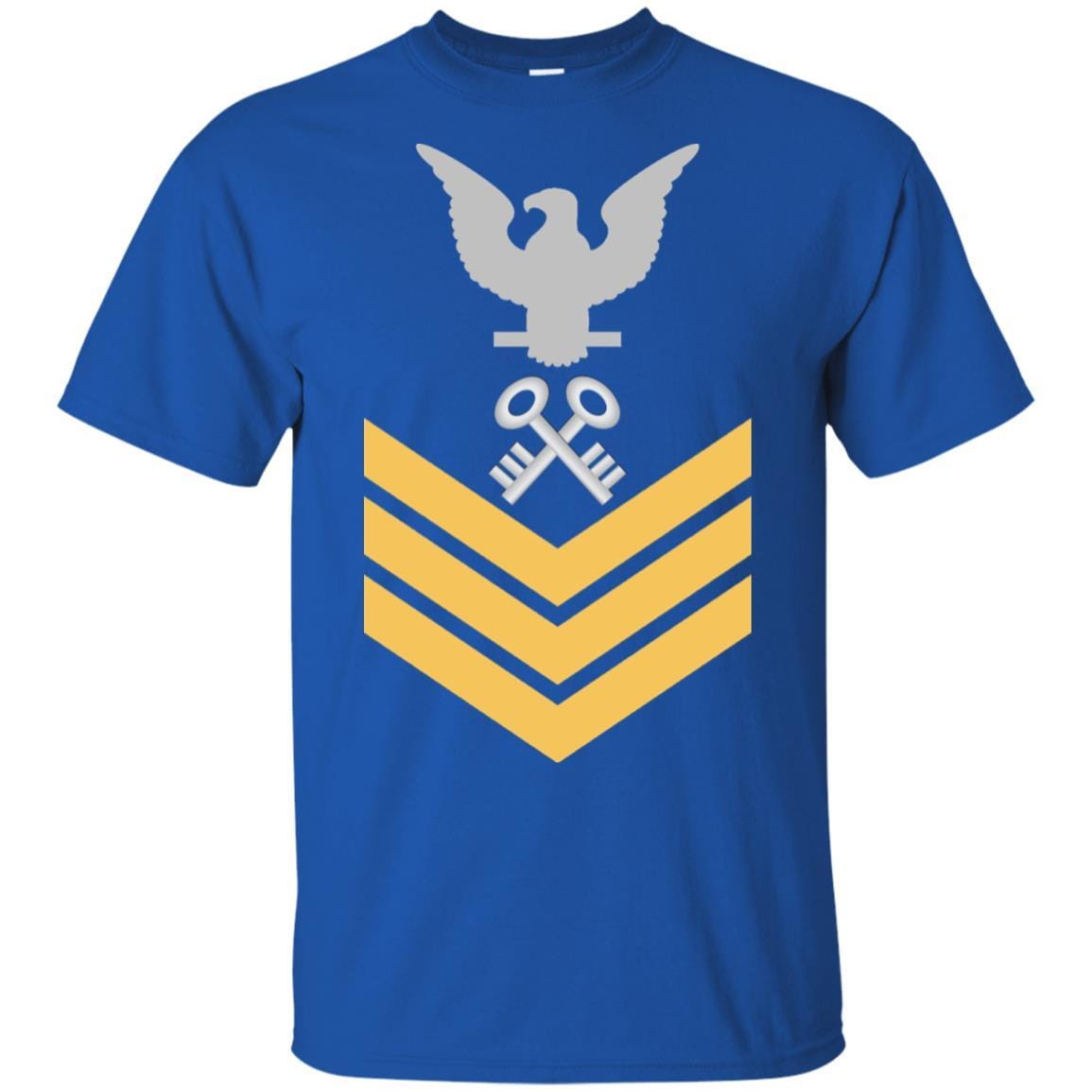 Military T-Shirt "Navy Storekeeper Navy SK E-6 Rating Badges On" Front For Men-TShirt-General-Veterans Nation