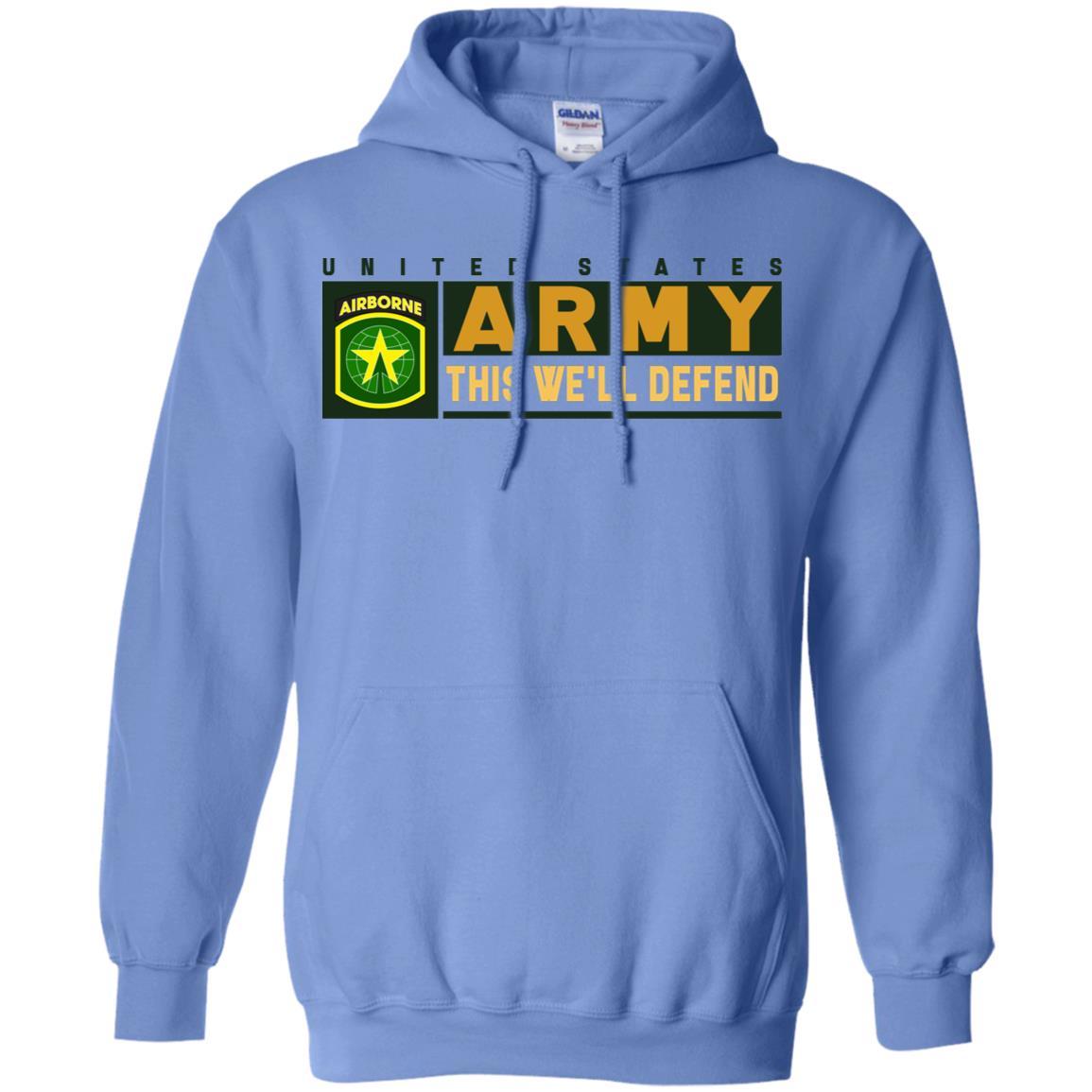US Army 16TH MILITARY POLICE BRIGADE WITH AIRBORNE TAB- This We'll Defend T-Shirt On Front For Men-TShirt-Army-Veterans Nation