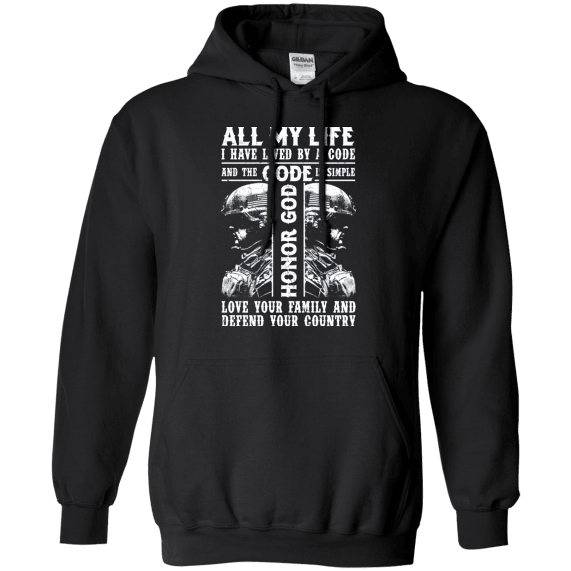 Military T-Shirt "HONOR GOD LOVE FAMILY AND DEFEND YOUR COUNTRY VETERAN"-TShirt-General-Veterans Nation