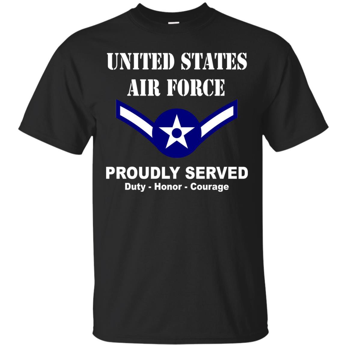 US Air Force E-2 Airman Amn E2 Ranks Enlisted Airman Men Front T Shirt For Air Force-TShirt-USAF-Veterans Nation