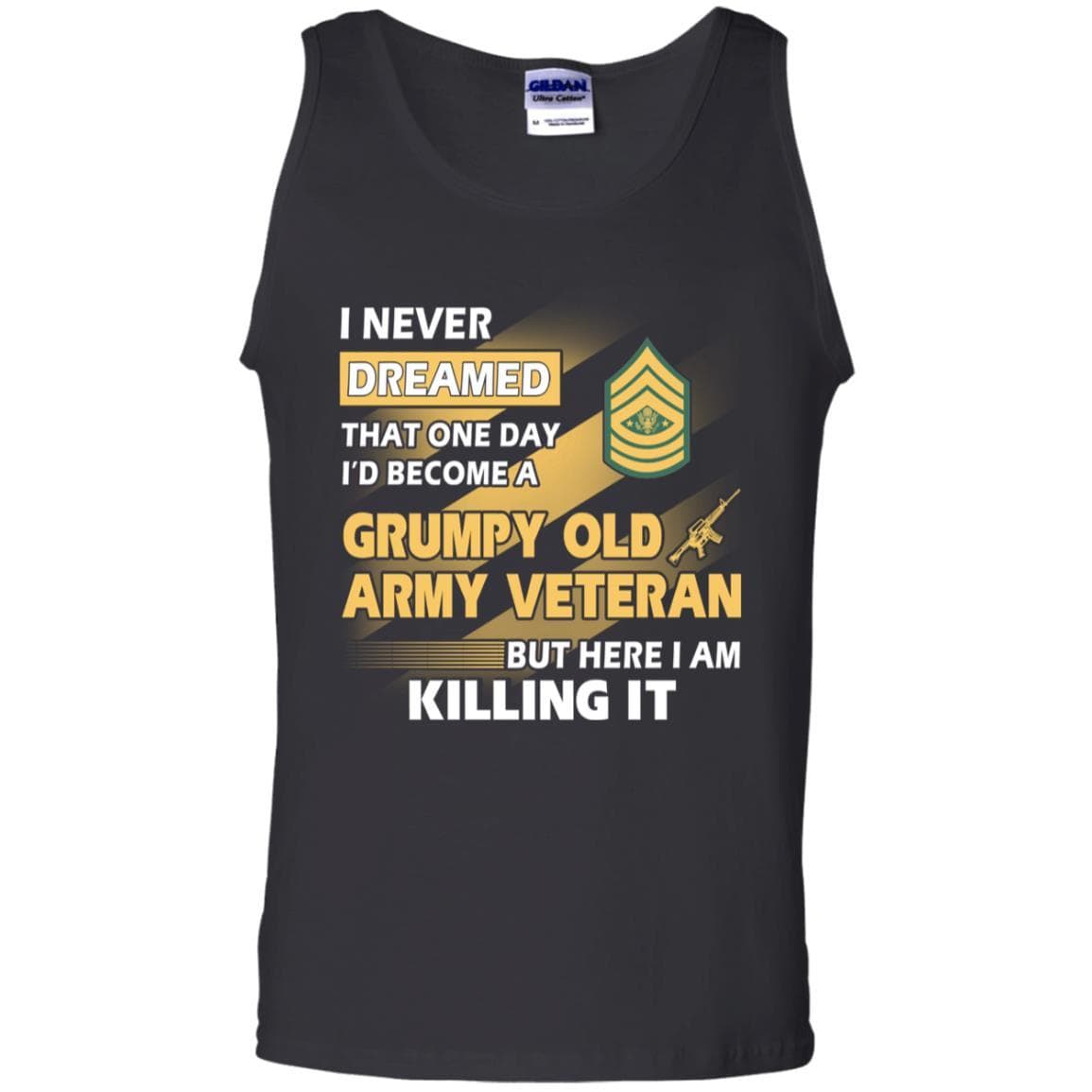 US Army T-Shirt "Grumpy Old Veteran" E-9 Sergeant Major of the Army(SMA) On Front-TShirt-Army-Veterans Nation