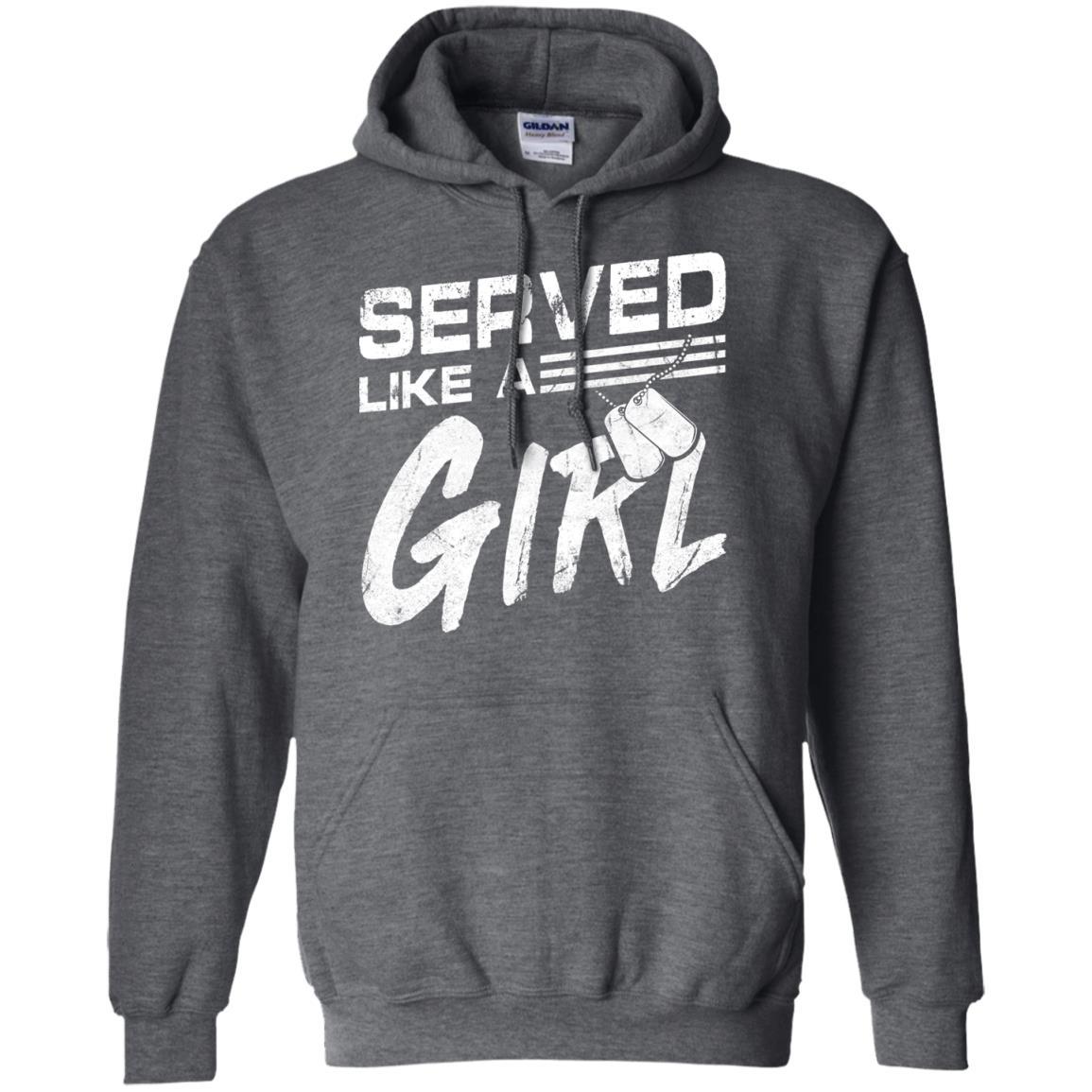 Military T-Shirt "Female Veterans Served Like A Girl Women On" Front-TShirt-General-Veterans Nation