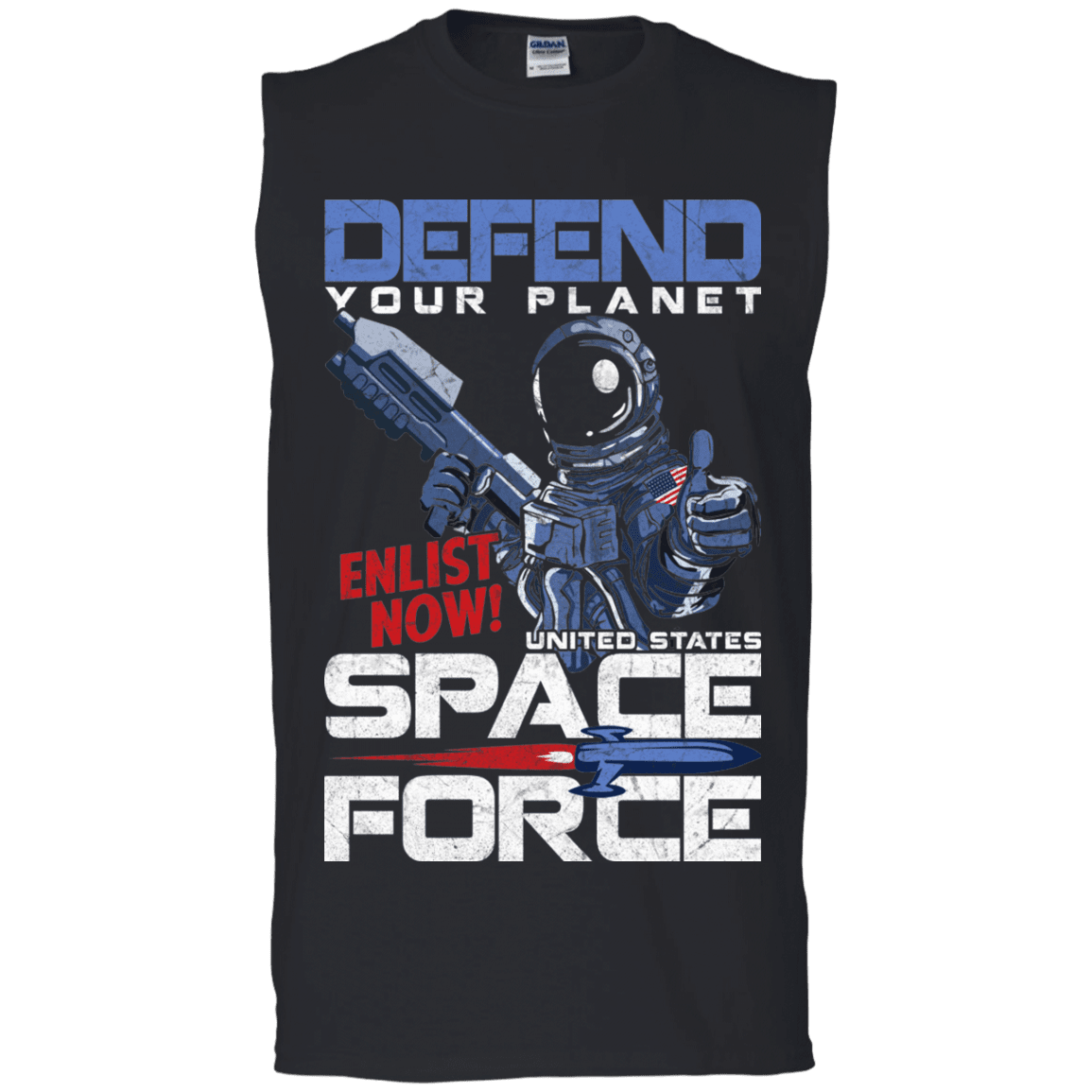 Military T-Shirt "Defend Your Planet Space Force Men" Front-TShirt-General-Veterans Nation