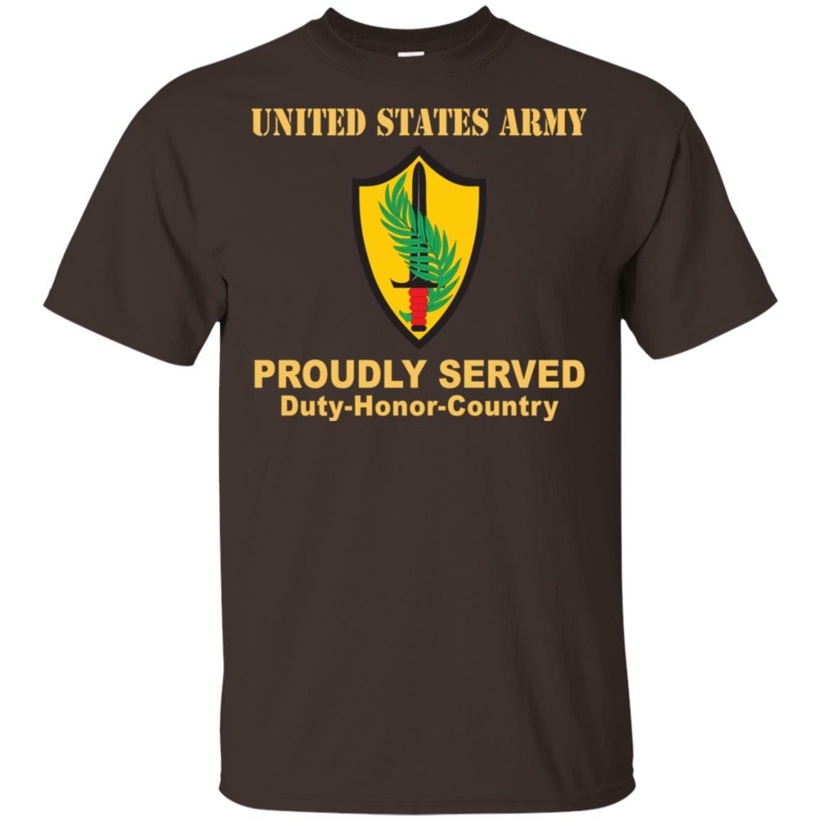 US ARMY CSIB ELEMENT UNITED STATES CENTRAL COMMAND- Proudly Served T-Shirt On Front For Men-TShirt-Army-Veterans Nation