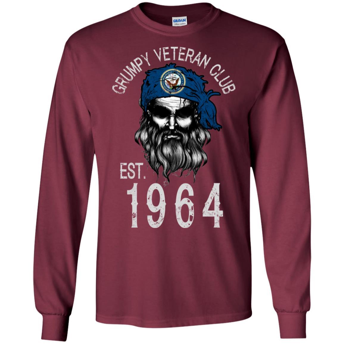 Grumpy Navy Veteran Club T-Shirt On Front-TShirt-Navy-Veterans Nation