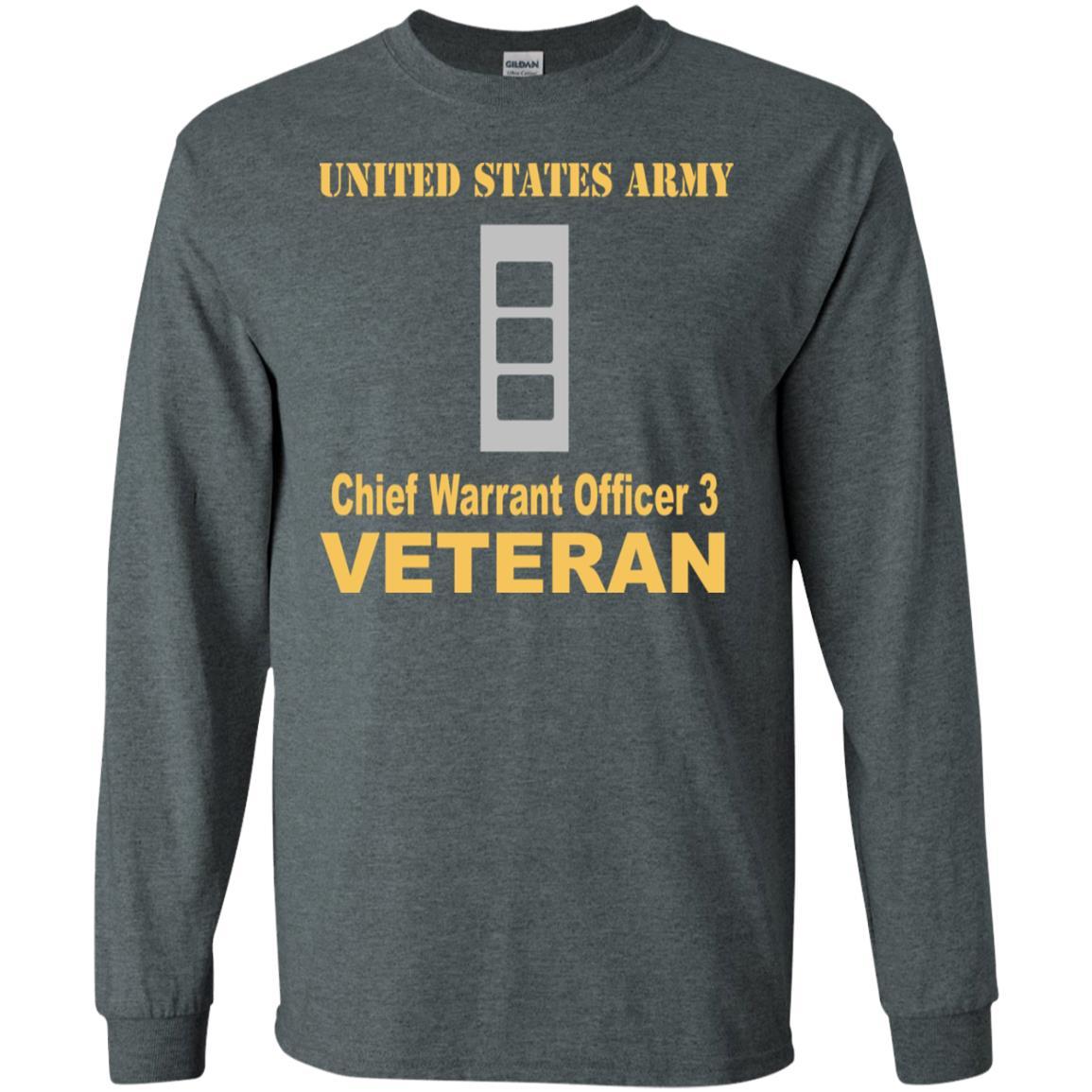 US Army W-3 Chief Warrant Officer 3 W3 CW3 Warrant Officer Veteran Men T Shirt On Front-TShirt-Army-Veterans Nation
