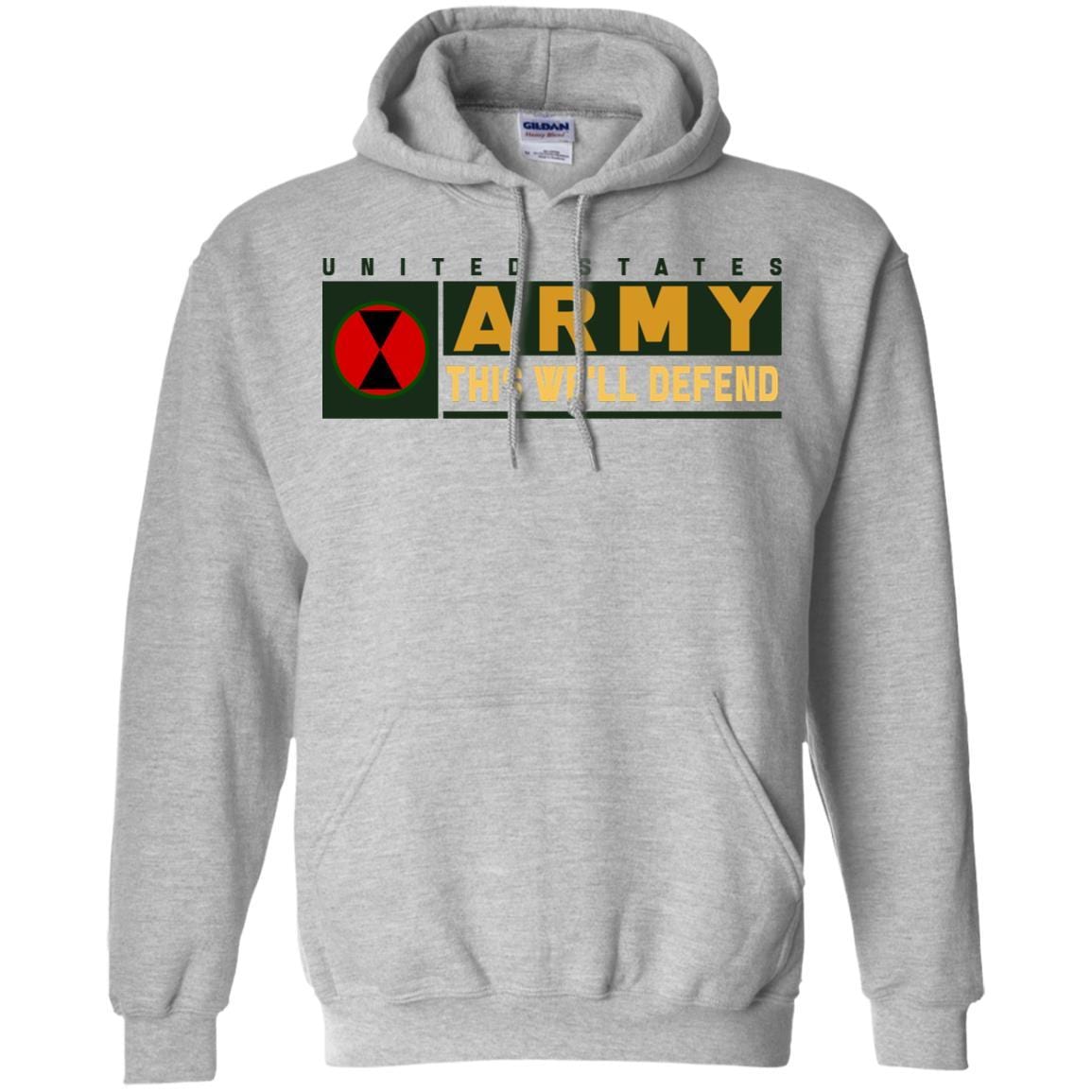 US Army 7th Infantry Division- This We'll Defend T-Shirt On Front For Men-TShirt-Army-Veterans Nation