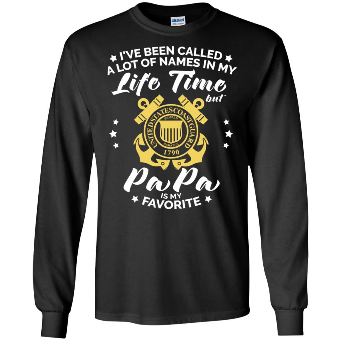 i've been called a lot of things in my life but papa - USCG T-Shirt On Front-TShirt-USCG-Veterans Nation