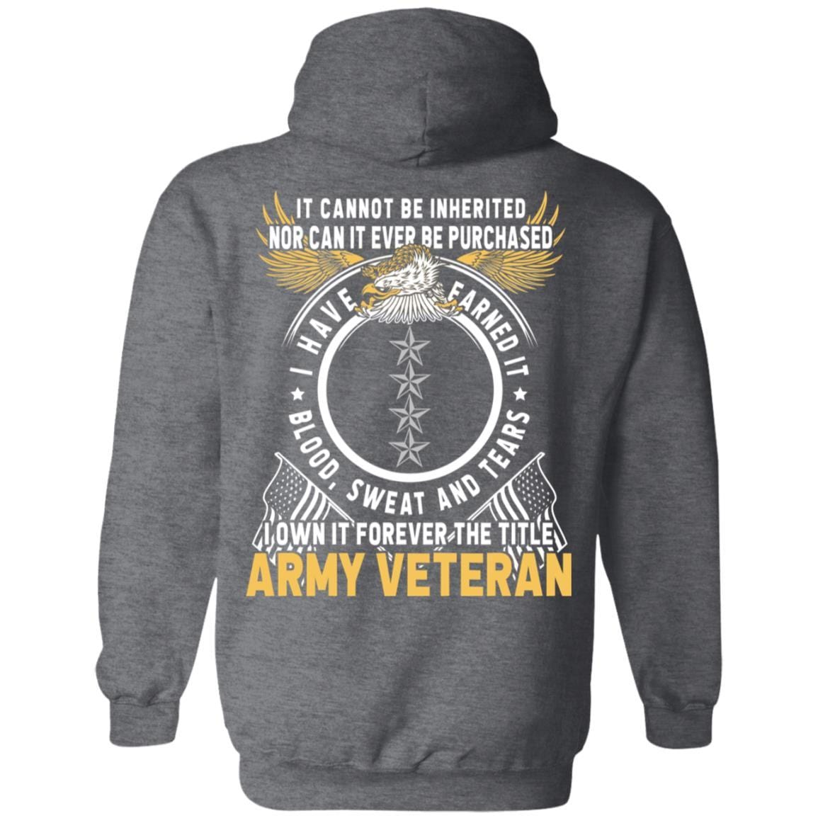 US Army O-10 General O10 GEN General Officer Ranks T-Shirt For Men On Back-TShirt-Army-Veterans Nation