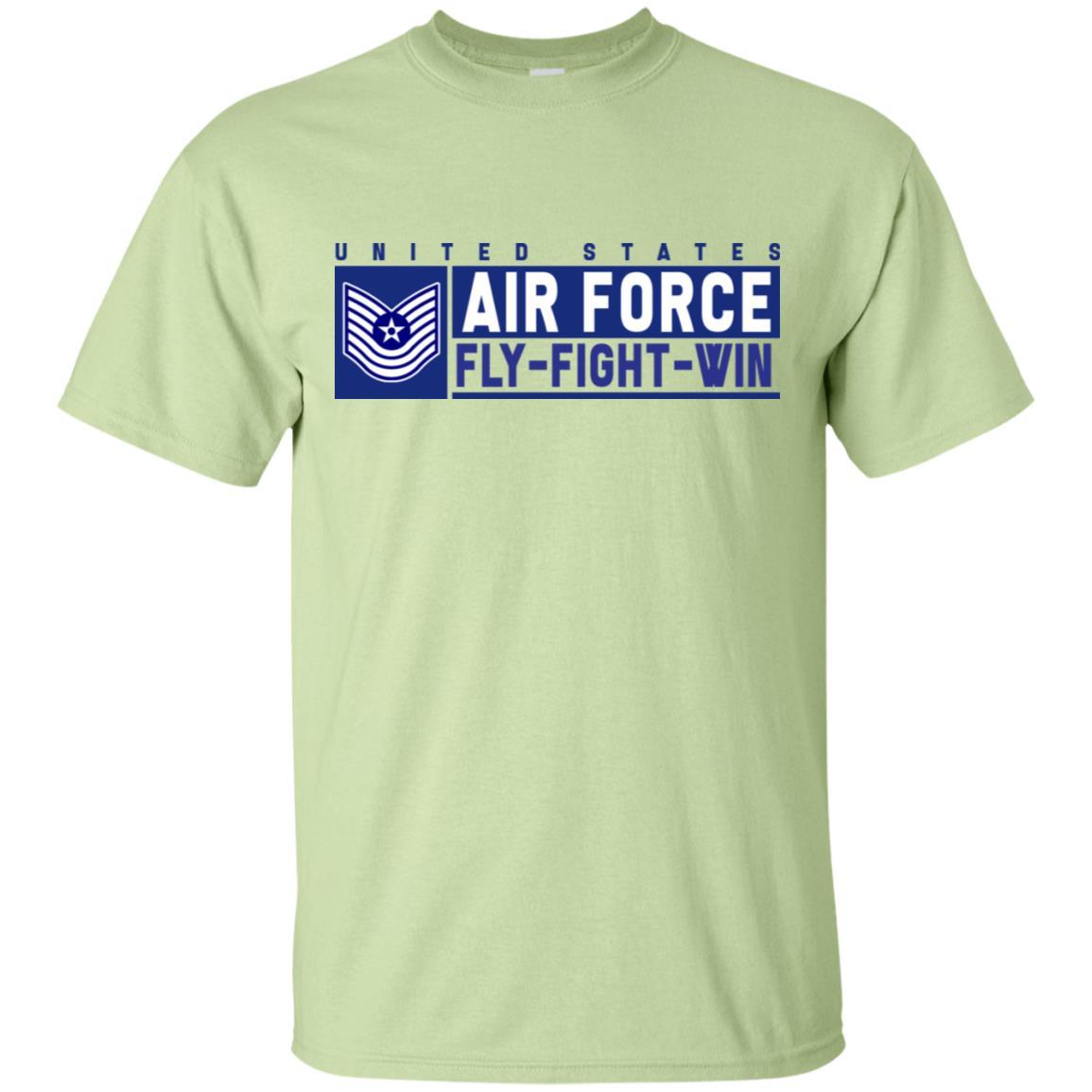 US Air Force E-7 Master Sergeant Old Style Fly - Fight - Win T-Shirt On Front For Men-TShirt-USAF-Veterans Nation