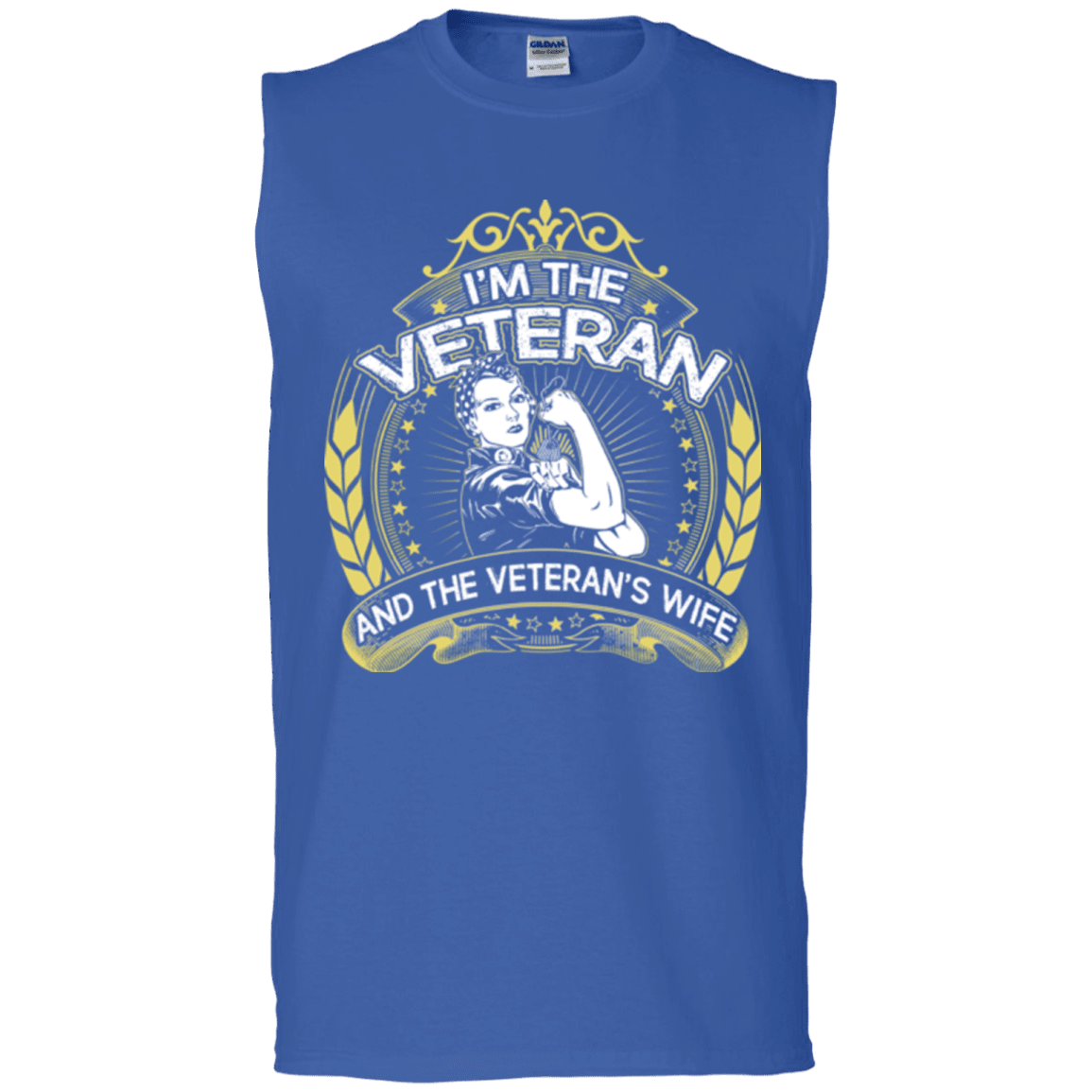 Military T-Shirt "I AM THE VETERAN AND THE VETERAN'S WIFE"-TShirt-General-Veterans Nation