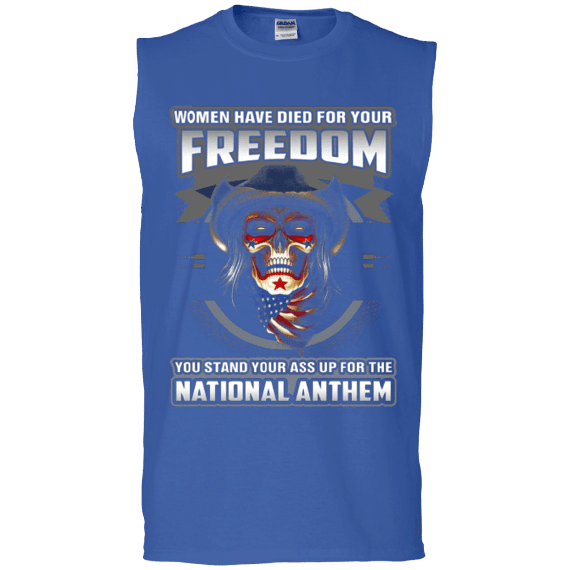 Military T-Shirt "Women Have Died For Your Freedom Stand Up For The National Anthem"-TShirt-General-Veterans Nation