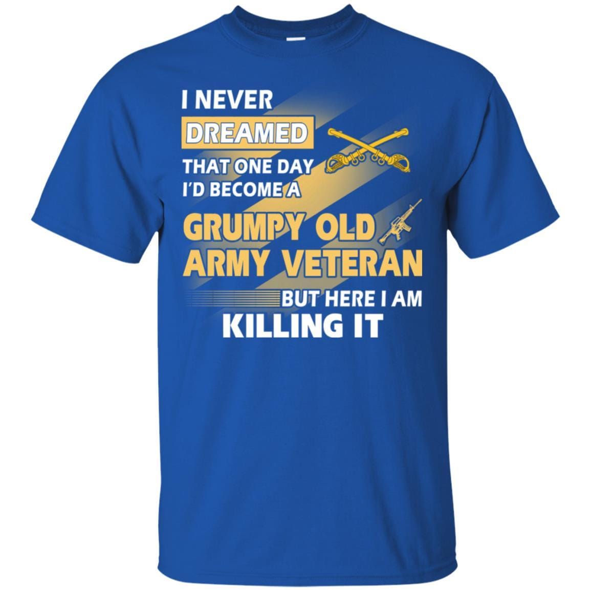US Army T-Shirt "Cavalry Grumpy Old Veteran" On Front-TShirt-Army-Veterans Nation