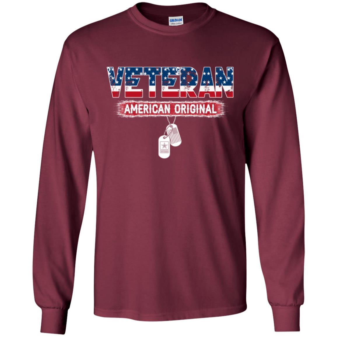 US Army T-Shirt "Veteran American Original" On Front-TShirt-Army-Veterans Nation