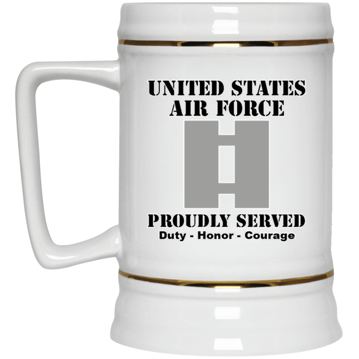 US Air Force O-3 Captain Capt O3 Commissioned Officer Ranks White Coffee Mug - Stainless Travel Mug-Mug-USAF-Ranks-Veterans Nation