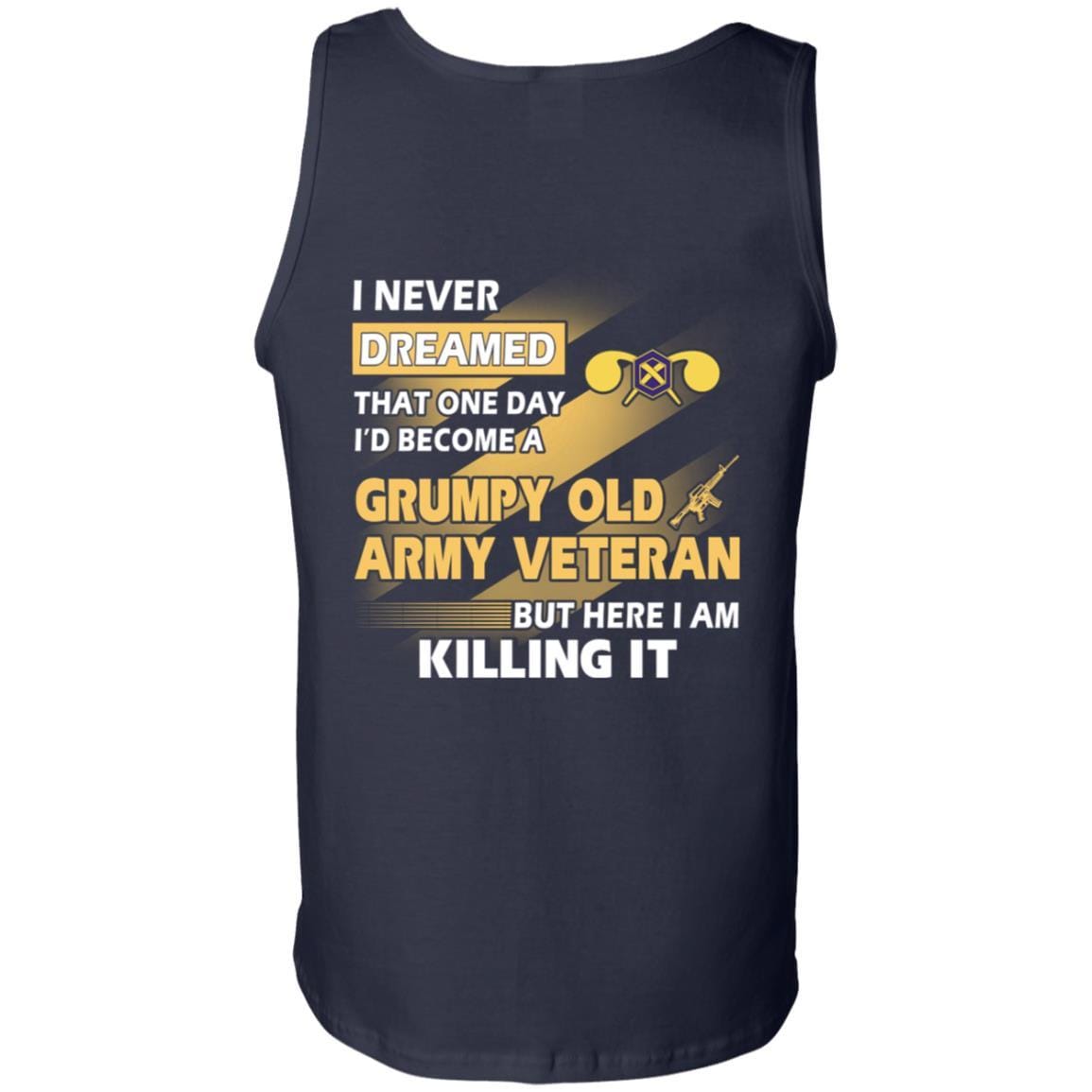 US Army T-Shirt "Chemical Corps Grumpy Old Veteran" On Back-TShirt-Army-Veterans Nation