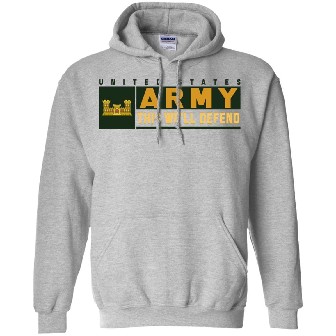 U.S. Army Corps of Engineers- This We'll Defend T-Shirt On Front For Men-TShirt-Army-Veterans Nation