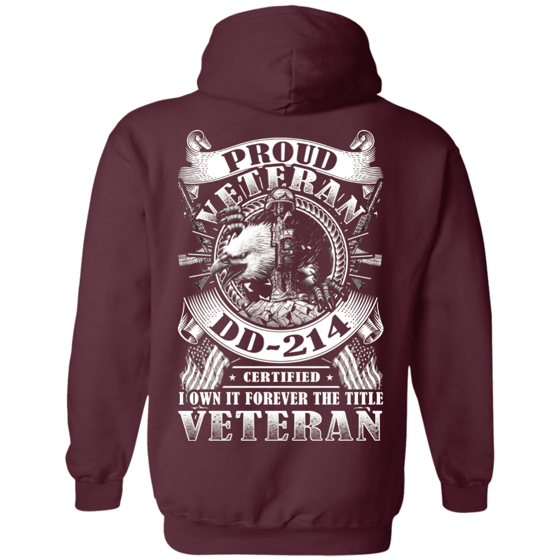 Military T-Shirt "Proud Veteran DD 214 Back"-TShirt-General-Veterans Nation