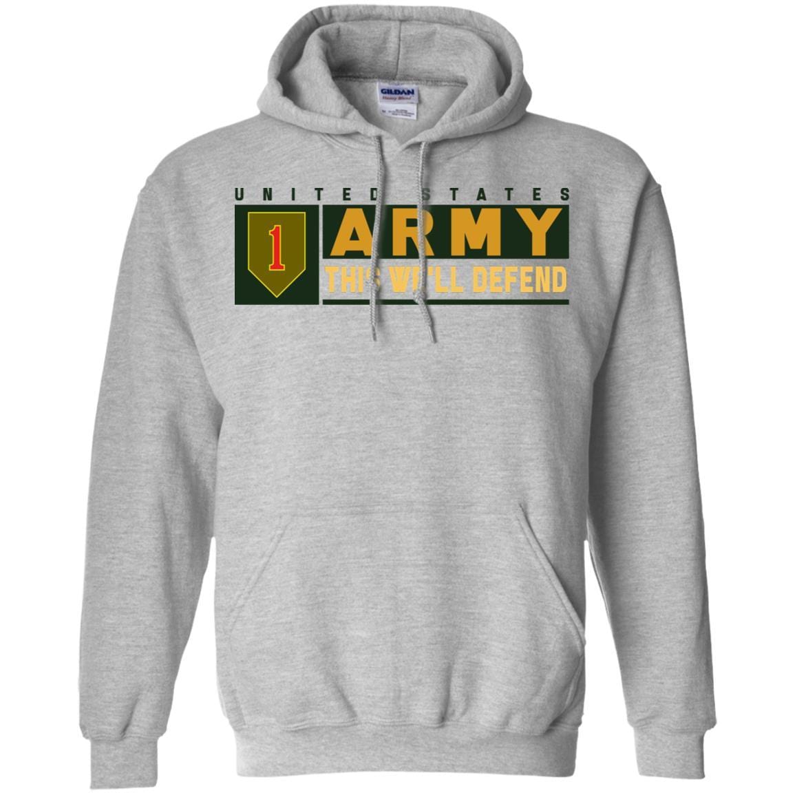 US Army 1st Infantry Division- This We'll Defend T-Shirt On Front For Men-TShirt-Army-Veterans Nation