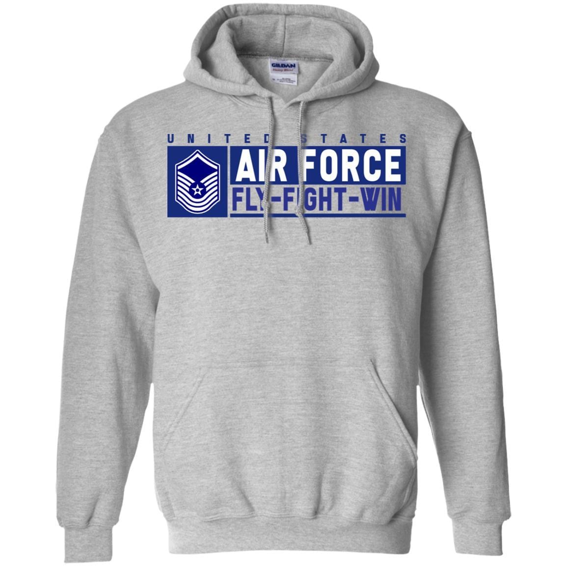 US Air Force E-8 Senior Master Sergeant Old Style Fly - Fight - Win Long Sleeve - Pullover Hoodie-TShirt-USAF-Veterans Nation