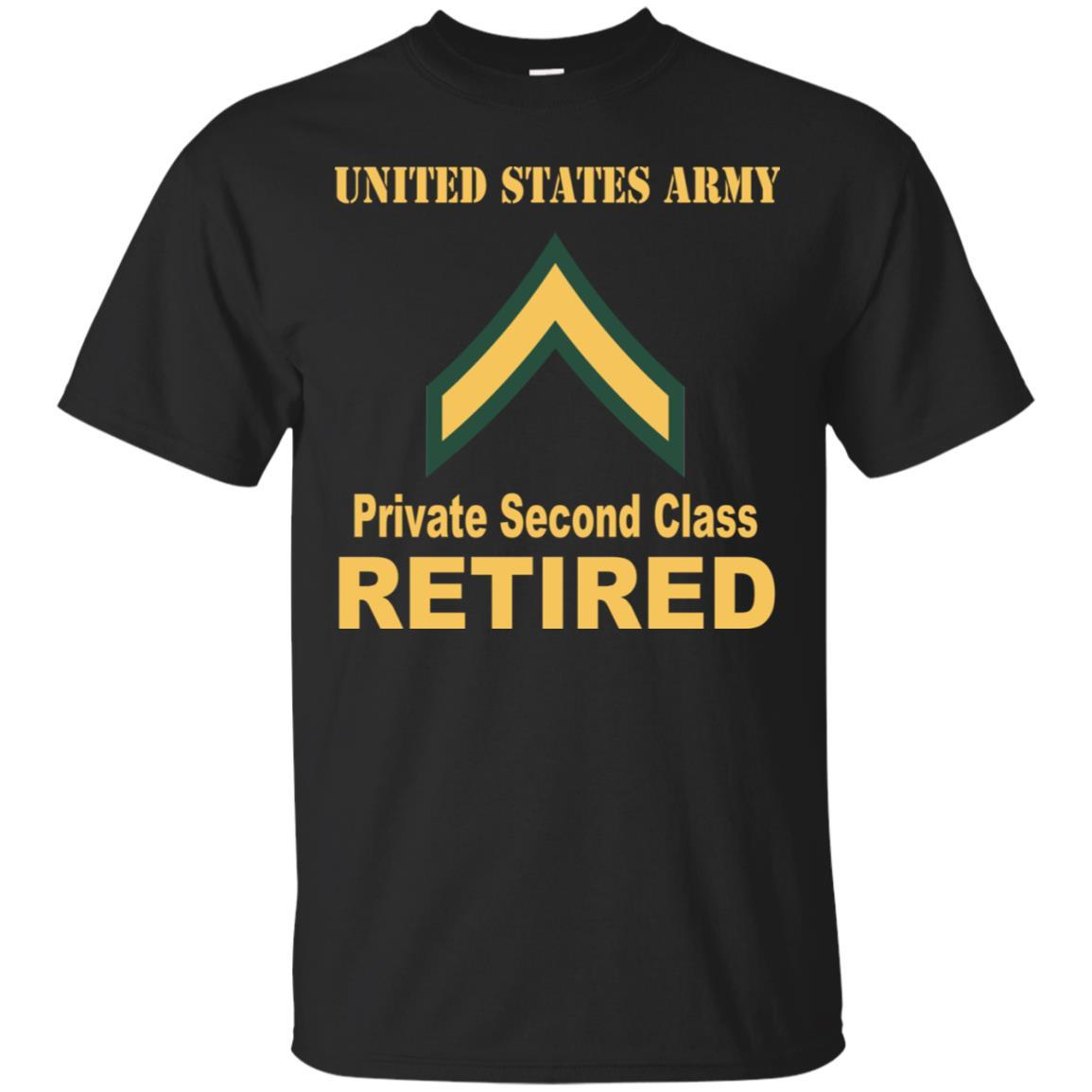 Army E-2 PV2 E2 Private Second Class Enlisted Soldier Retired Men T Shirt On Front-TShirt-Army-Veterans Nation