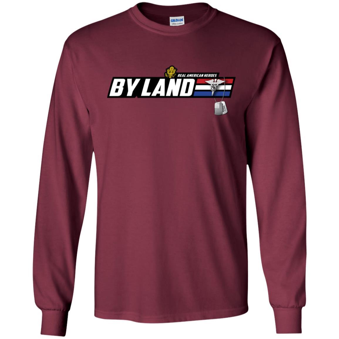 US Army T-Shirt "Medical Service Corps Real American Heroes By Land" On Front-TShirt-Army-Veterans Nation