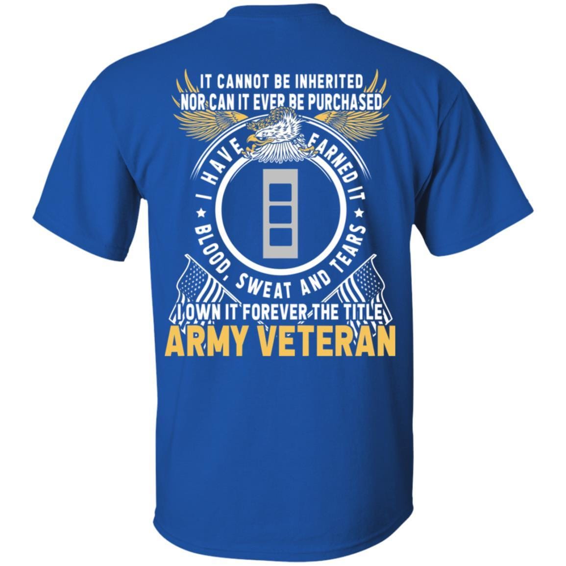 US Army W-3 Chief Warrant Officer 3 W3 CW3 Warrant Officer Ranks T-Shirt For Men On Back-TShirt-Army-Veterans Nation