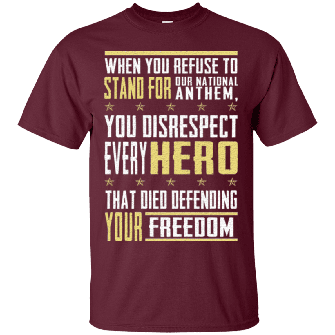 Military T-Shirt "Stand For Our National"-TShirt-General-Veterans Nation