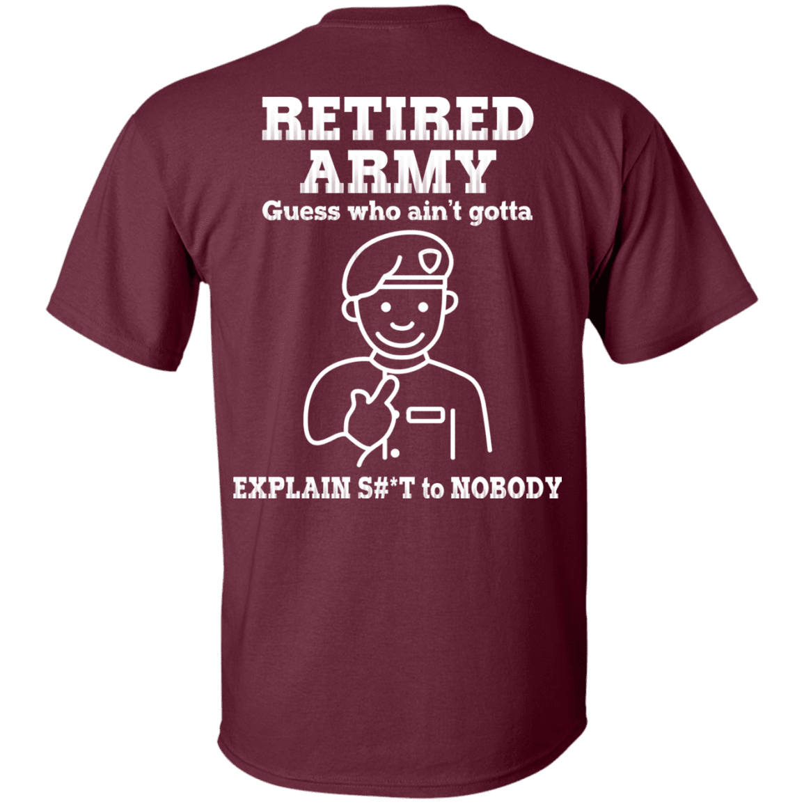 Retired Army Guess Who Ain't gotta Explain Back T Shirts-TShirt-Army-Veterans Nation