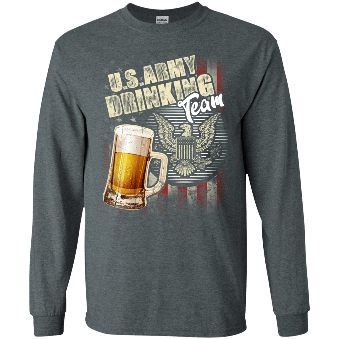 US Army Drinking Bear Team Front T Shirts-TShirt-Army-Veterans Nation