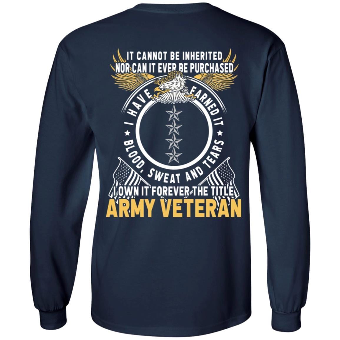 US Army O-10 General O10 GEN General Officer Ranks T-Shirt For Men On Back-TShirt-Army-Veterans Nation
