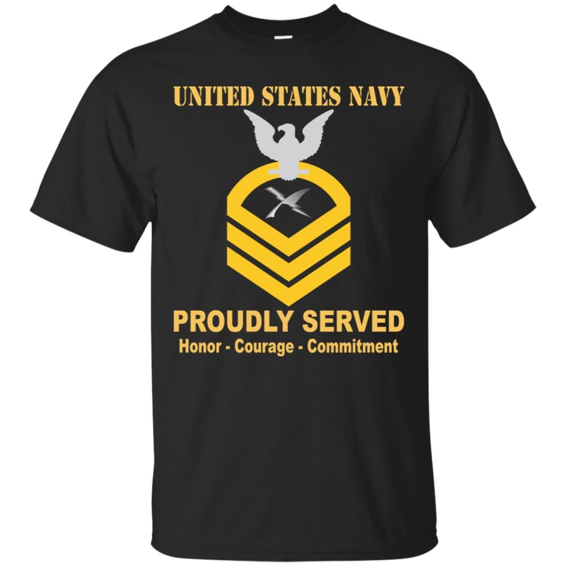 U.S Navy Cryptologic technician Navy CT E-7 Rating Badges Proudly Served T-Shirt For Men On Front-TShirt-Navy-Veterans Nation