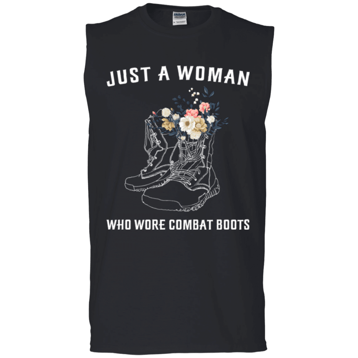 Military T-Shirt "JUST A WOMAN WHO WORE COMBAT BOOTS"-TShirt-General-Veterans Nation