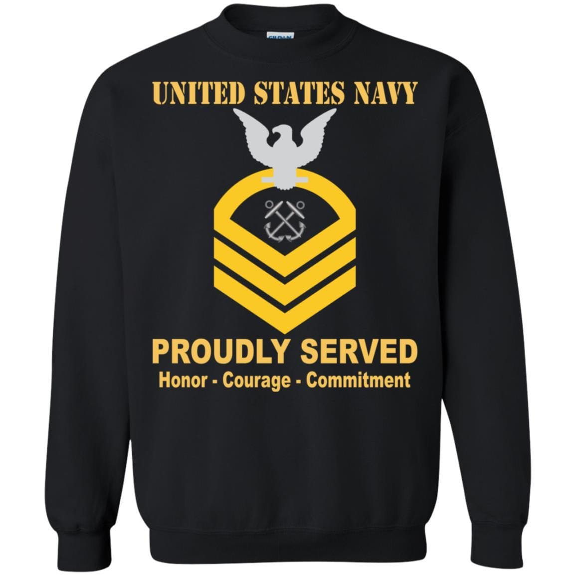 U.S Navy Boatswain's Mate Navy BM E-7 Rating Badges Proudly Served T-Shirt For Men On Front-TShirt-Navy-Veterans Nation