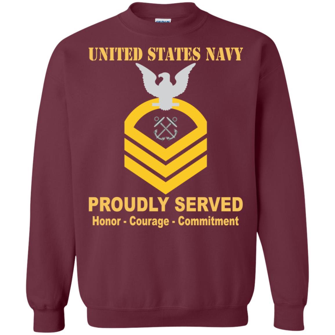 U.S Navy Boatswain's Mate Navy BM E-7 Rating Badges Proudly Served T-Shirt For Men On Front-TShirt-Navy-Veterans Nation