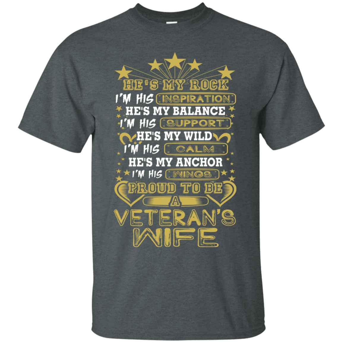 Military T-Shirt "PROUD TO BE A VETERAN'S WIFE"-TShirt-General-Veterans Nation