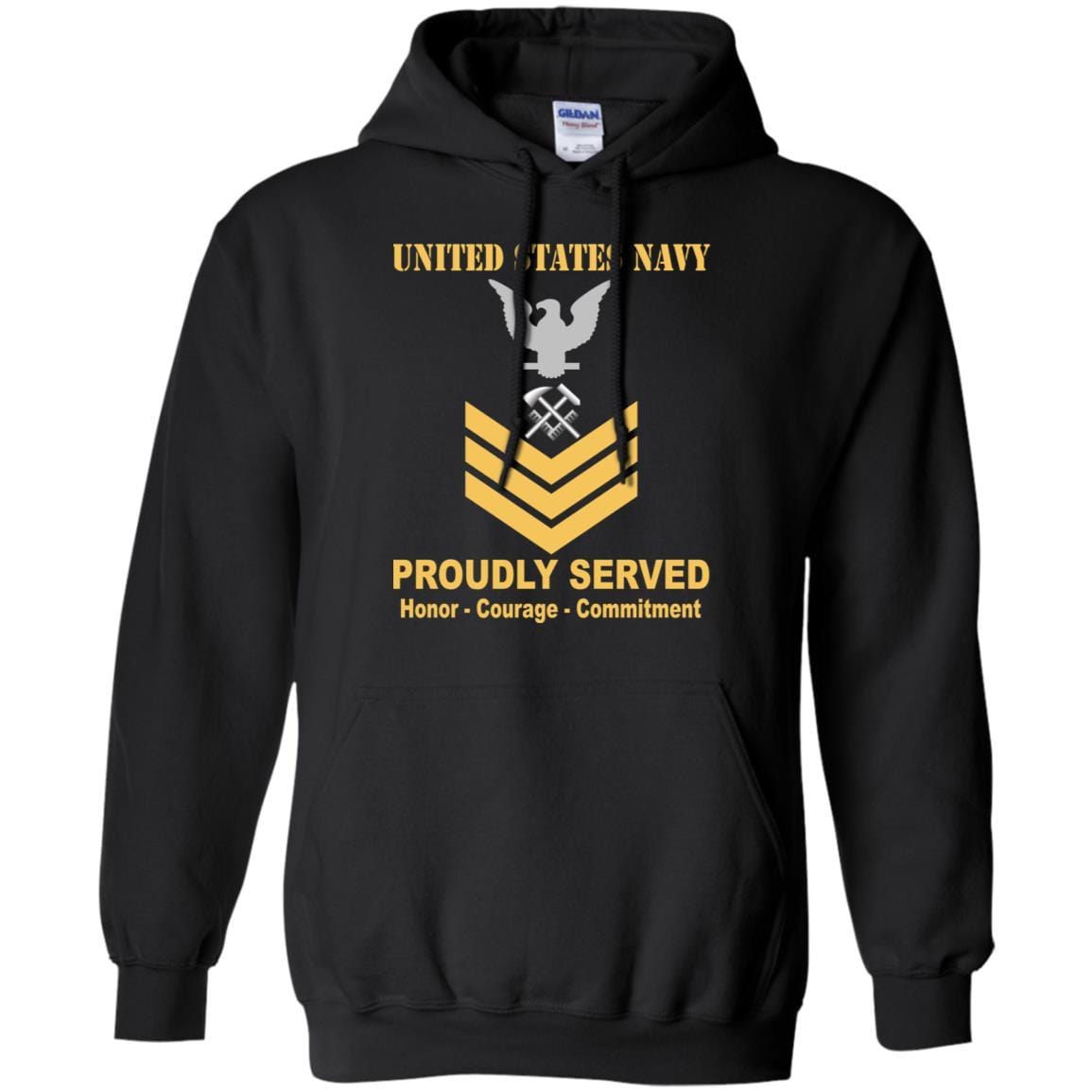 Navy Hull Maintenance Technician Navy HT E-6 Rating Badges Proudly Served T-Shirt For Men On Front-TShirt-Navy-Veterans Nation