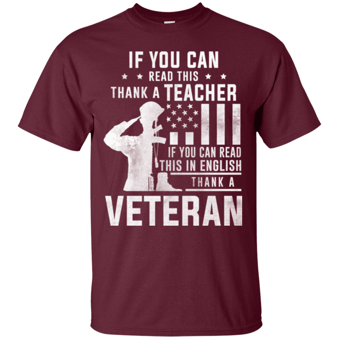 Military T-Shirt "THANK A VETERAN"-TShirt-General-Veterans Nation