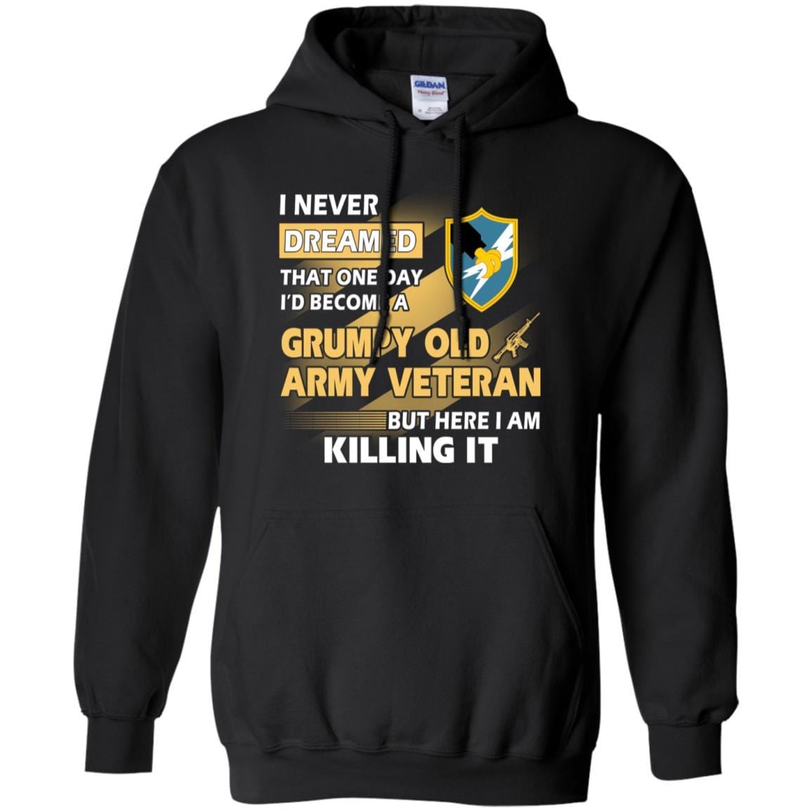 US Army T-Shirt "Security Agency Grumpy Old Veteran" On Front-TShirt-Army-Veterans Nation