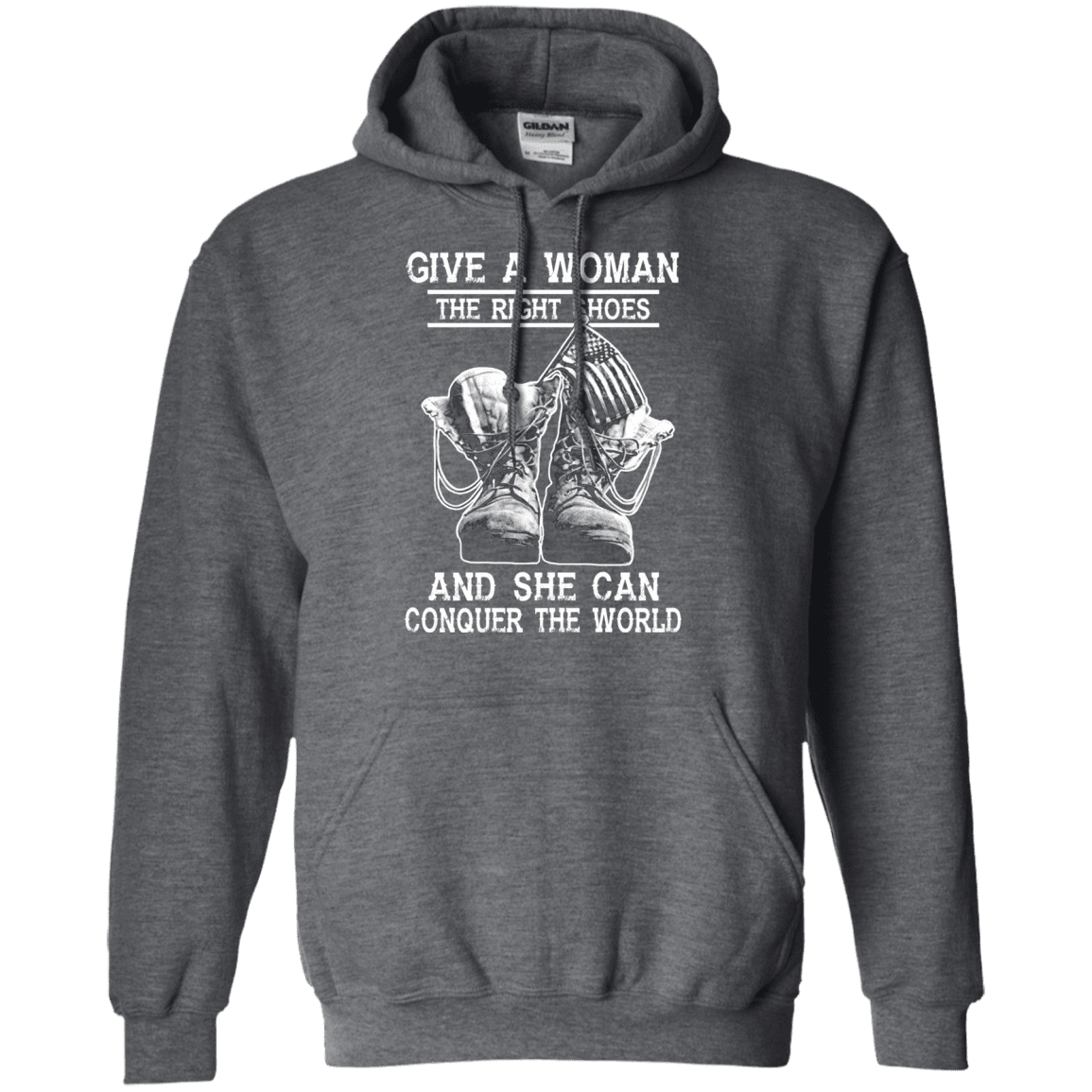 Military T-Shirt "Give a woman the right shoes, and she can conquer the world"-TShirt-General-Veterans Nation