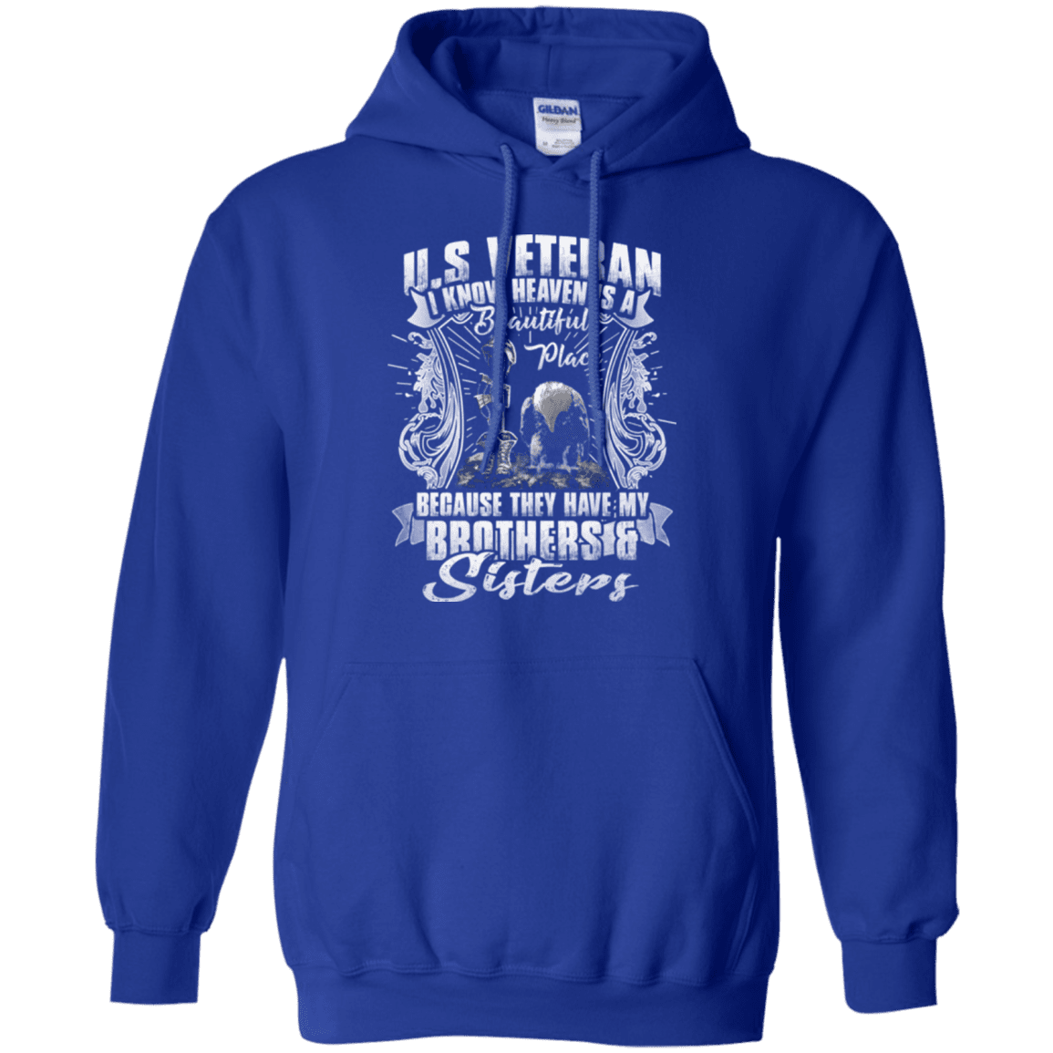 Military T-Shirt "HEAVEN IS THE BEAUTIFUL PLACE WITH BROTHERS AND SISTERS VETERAN"-TShirt-General-Veterans Nation