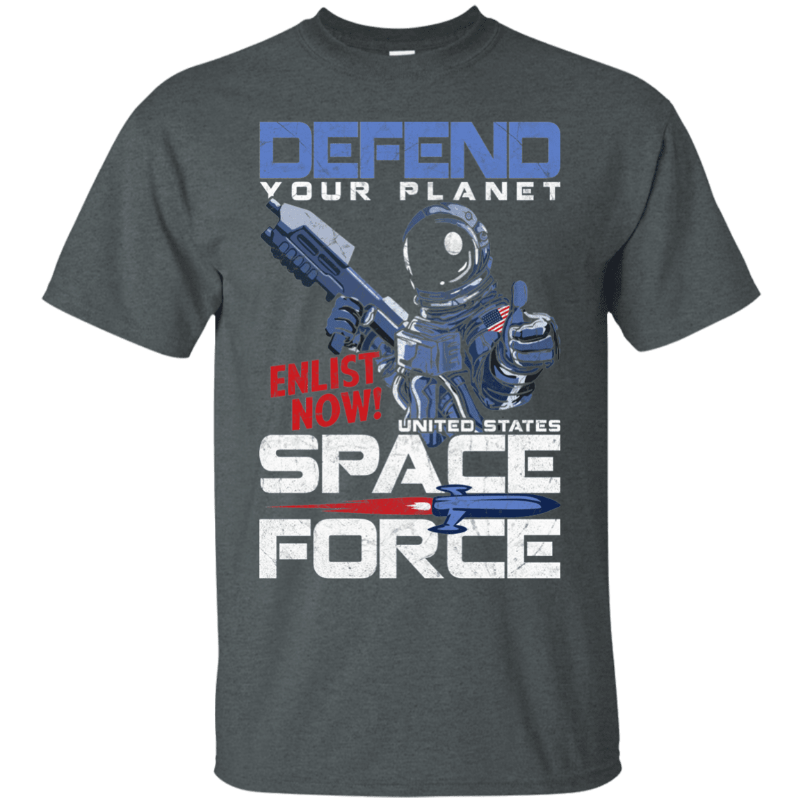 Military T-Shirt "Defend Your Planet Space Force Men" Front-TShirt-General-Veterans Nation