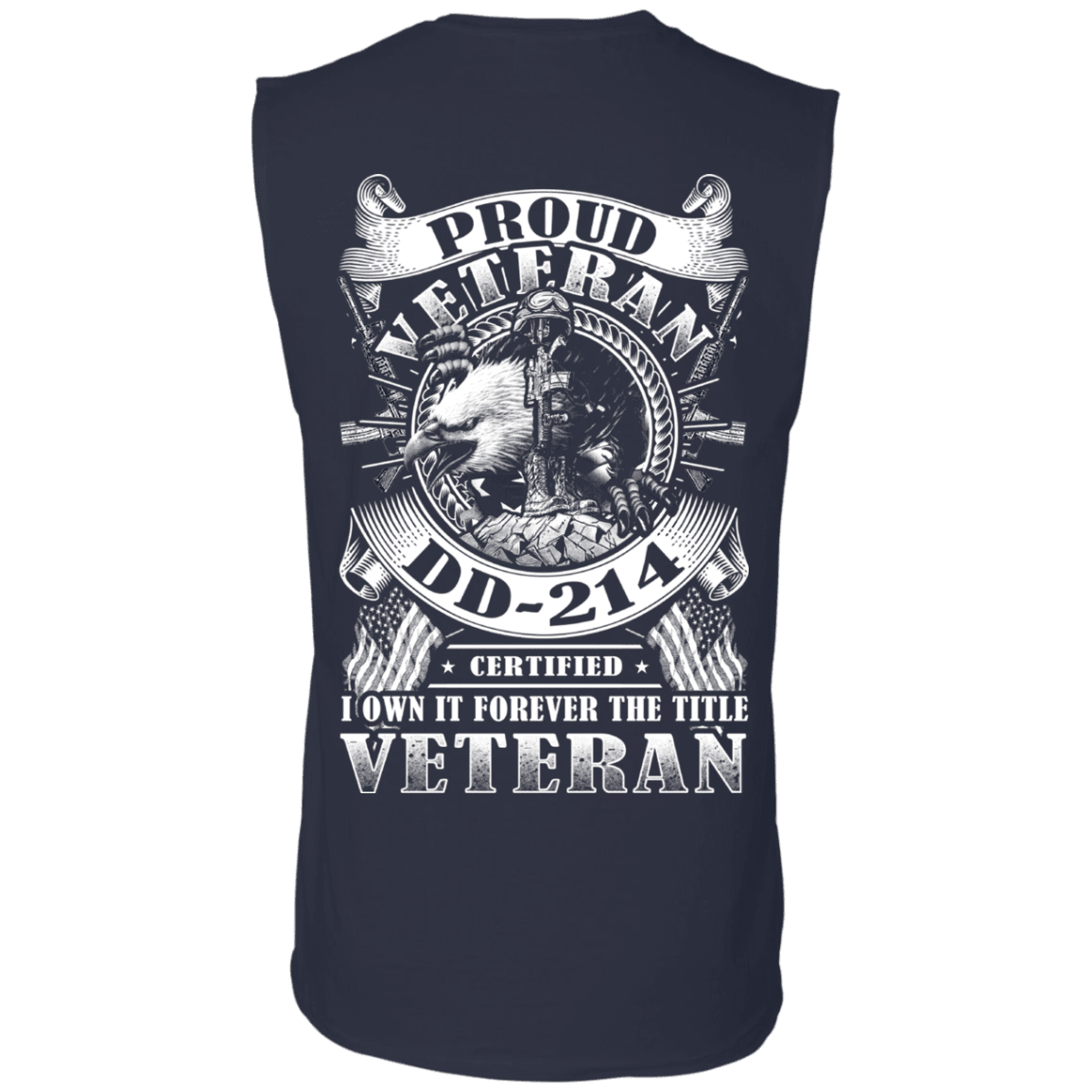 Military T-Shirt "Proud Veteran DD 214 Back"-TShirt-General-Veterans Nation