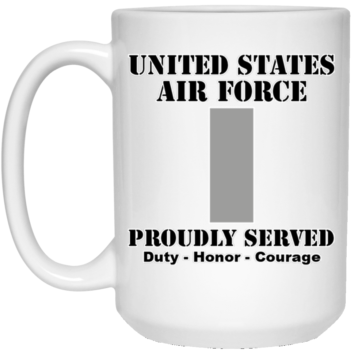 US Air Force O-2 First Lieutenant 1st L O2 Commissioned Officer Ranks White Coffee Mug - Stainless Travel Mug-Mug-USAF-Ranks-Veterans Nation