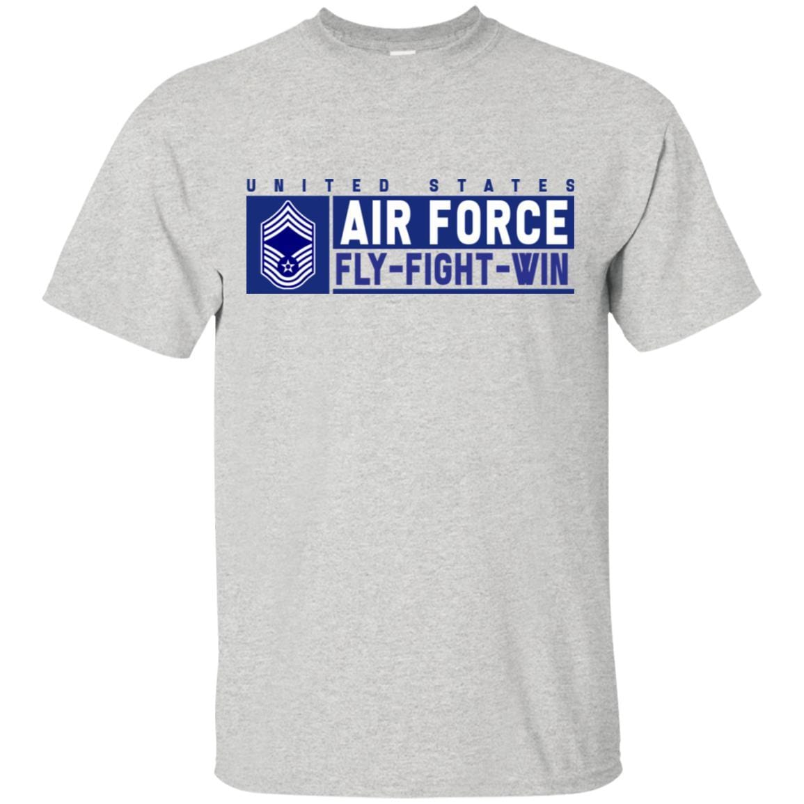 US Air Force E-9 Chief Master Sergeant Fly - Fight - Win T-Shirt On Front For Men-TShirt-USAF-Veterans Nation