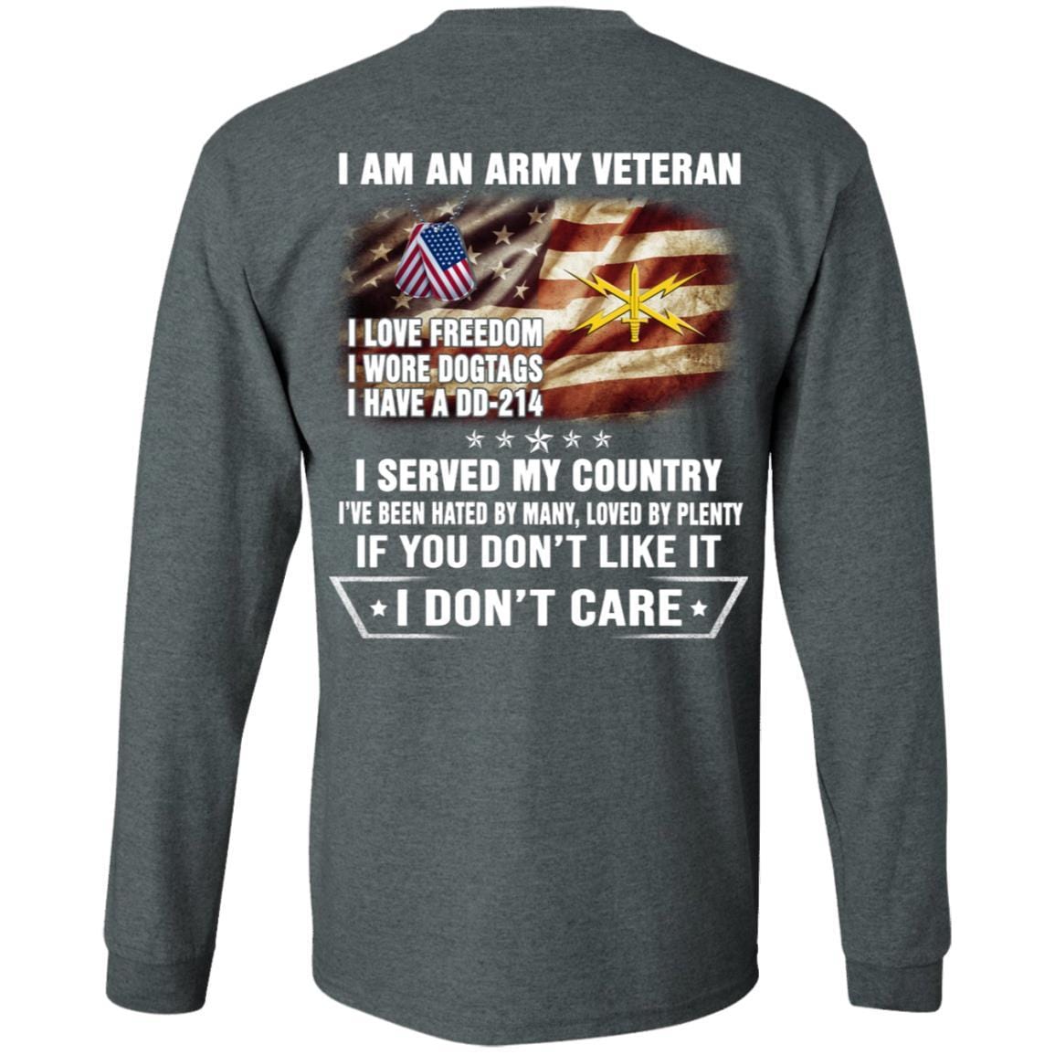 T-Shirt "I Am An Army Cyber Corps Veteran" On Back-TShirt-Army-Veterans Nation