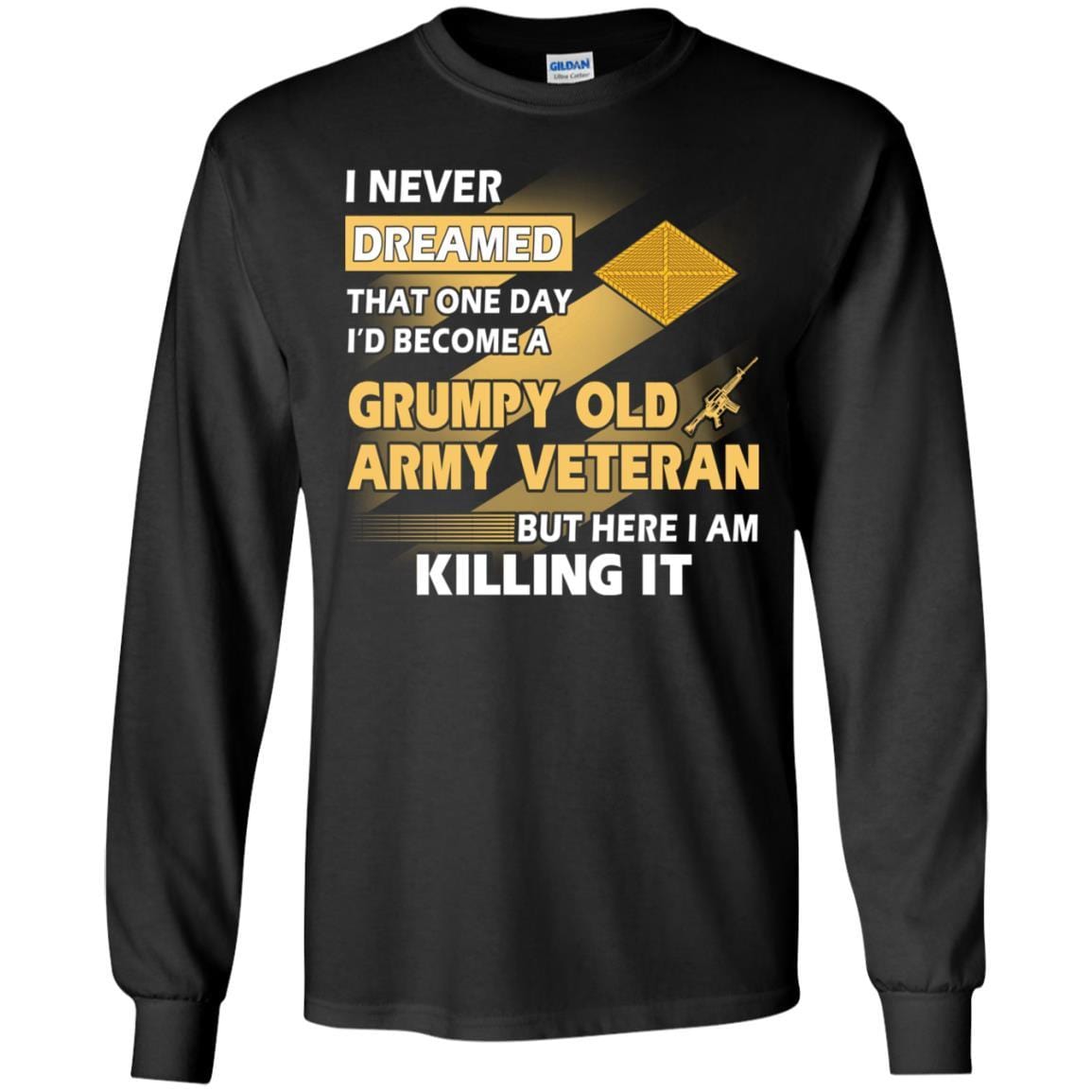 US Army T-Shirt "Finance Corps Grumpy Old Veteran" On Front-TShirt-Army-Veterans Nation